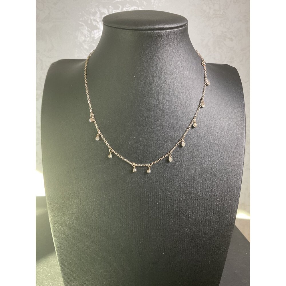 Gold-Tone Beaded Choker Necklace With Adjustable Lobster Clasp